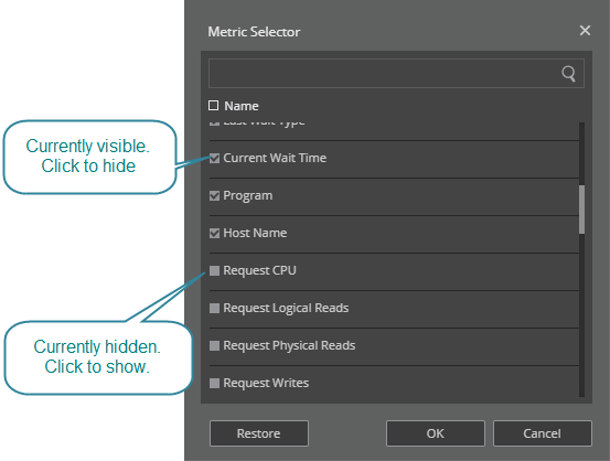 Metric Selector