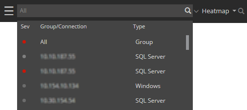 Select a connection or group of connections to display.